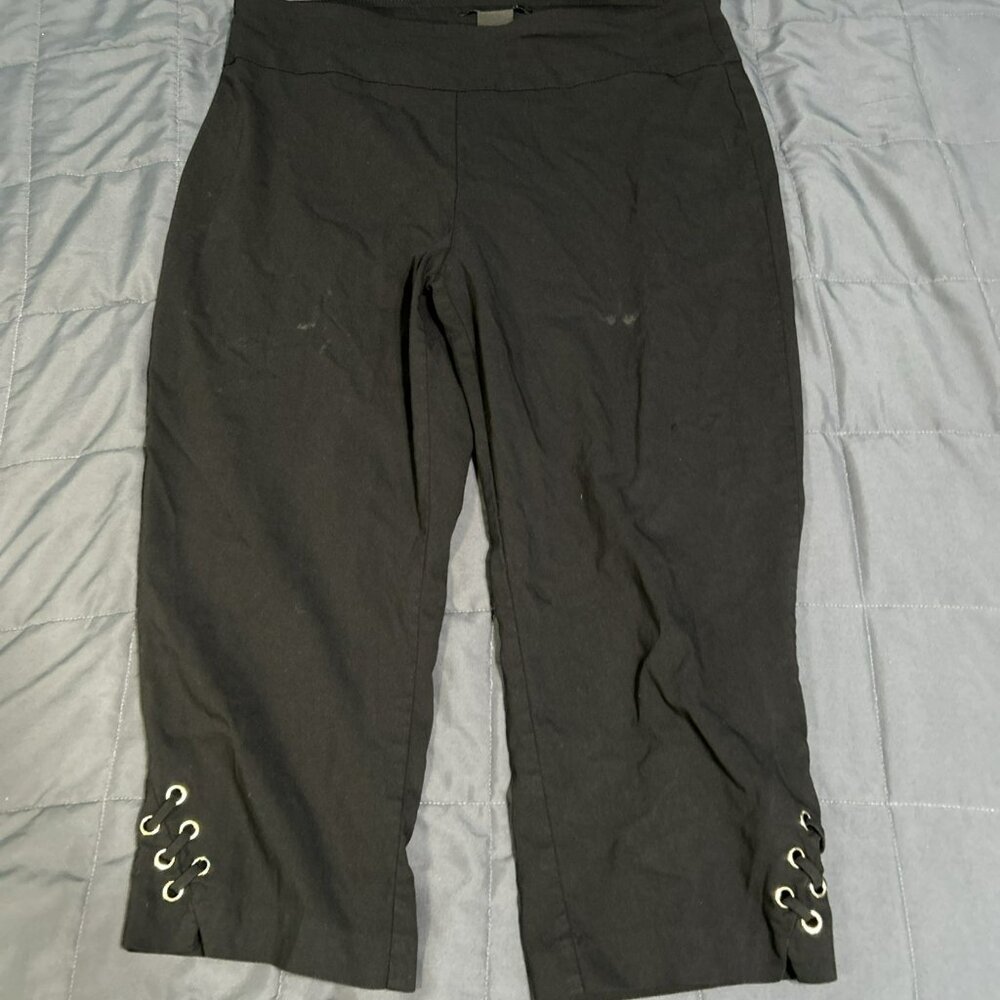 Women's Zac & Rachel Pants EUC Size 14 Black Pull On Baggy Y2K
